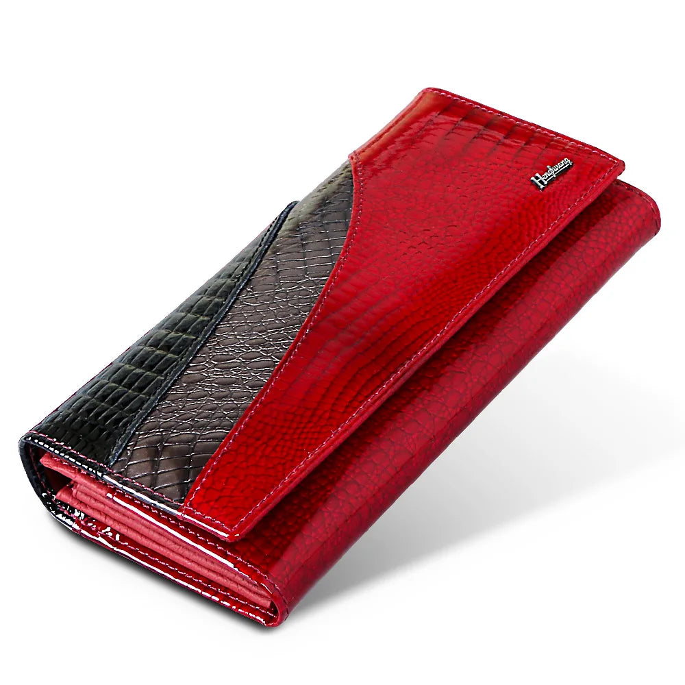 Luxury Alligator Embossed Leather Wallet for Women