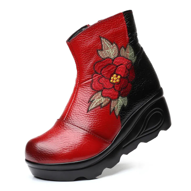 Winter Blossom Chelsea Embroidered Boots