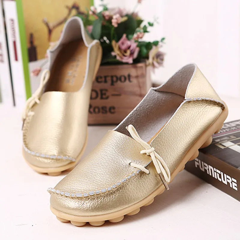 Elegance in Every Step - Pointed Toe Leather Ballet Flats 39-42