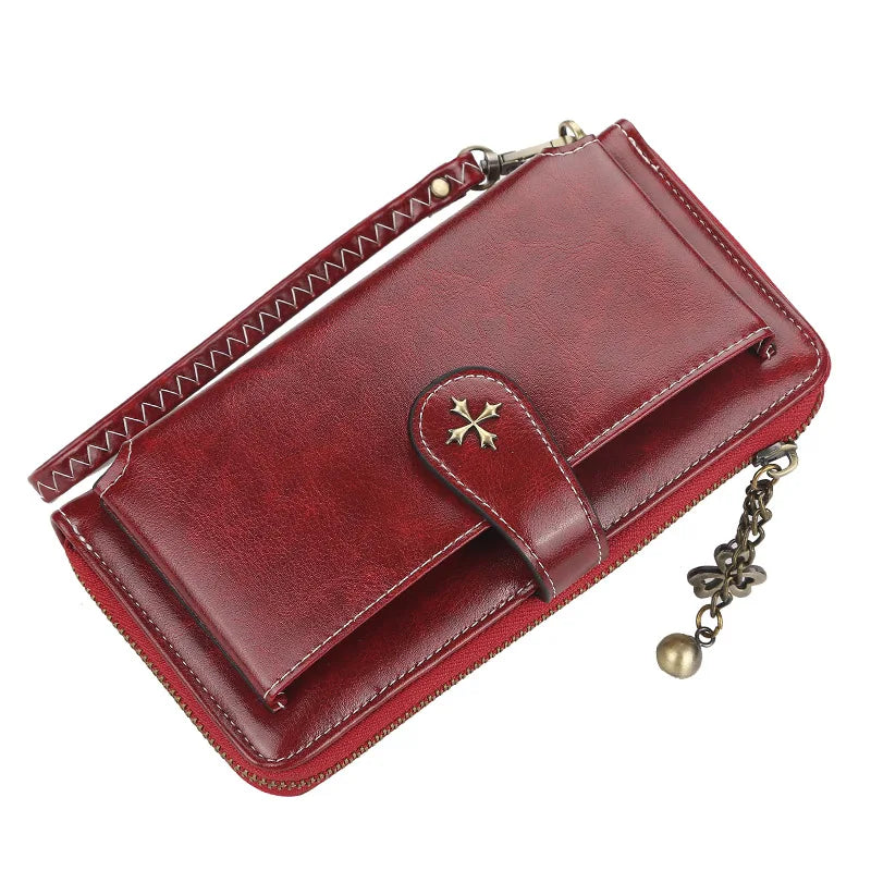 Personalized Engraved Women's Long PU Leather Wallet