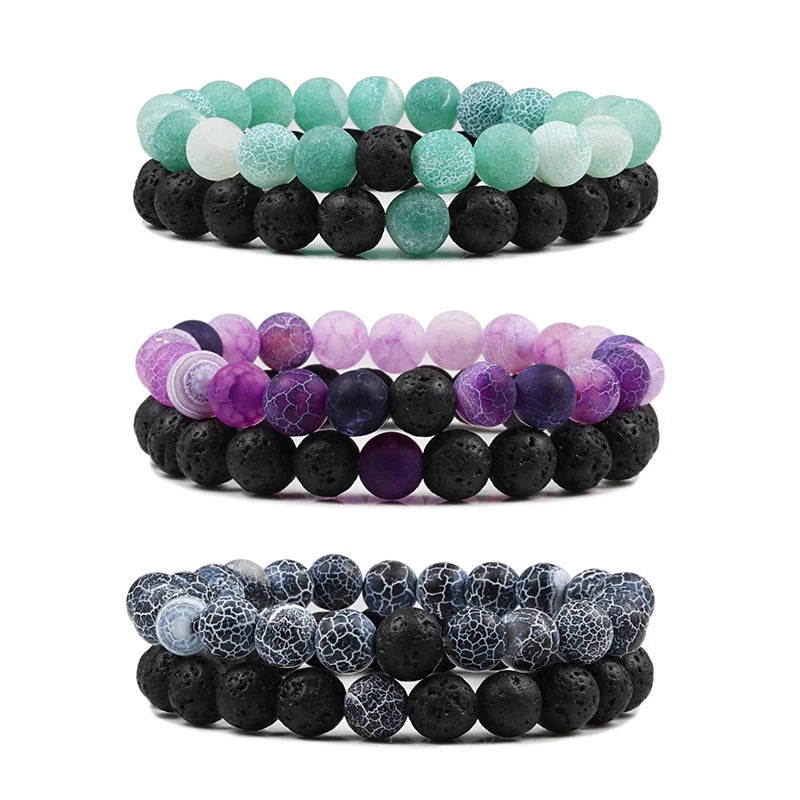 Eternal Bond Lava Stone Bracelets Set