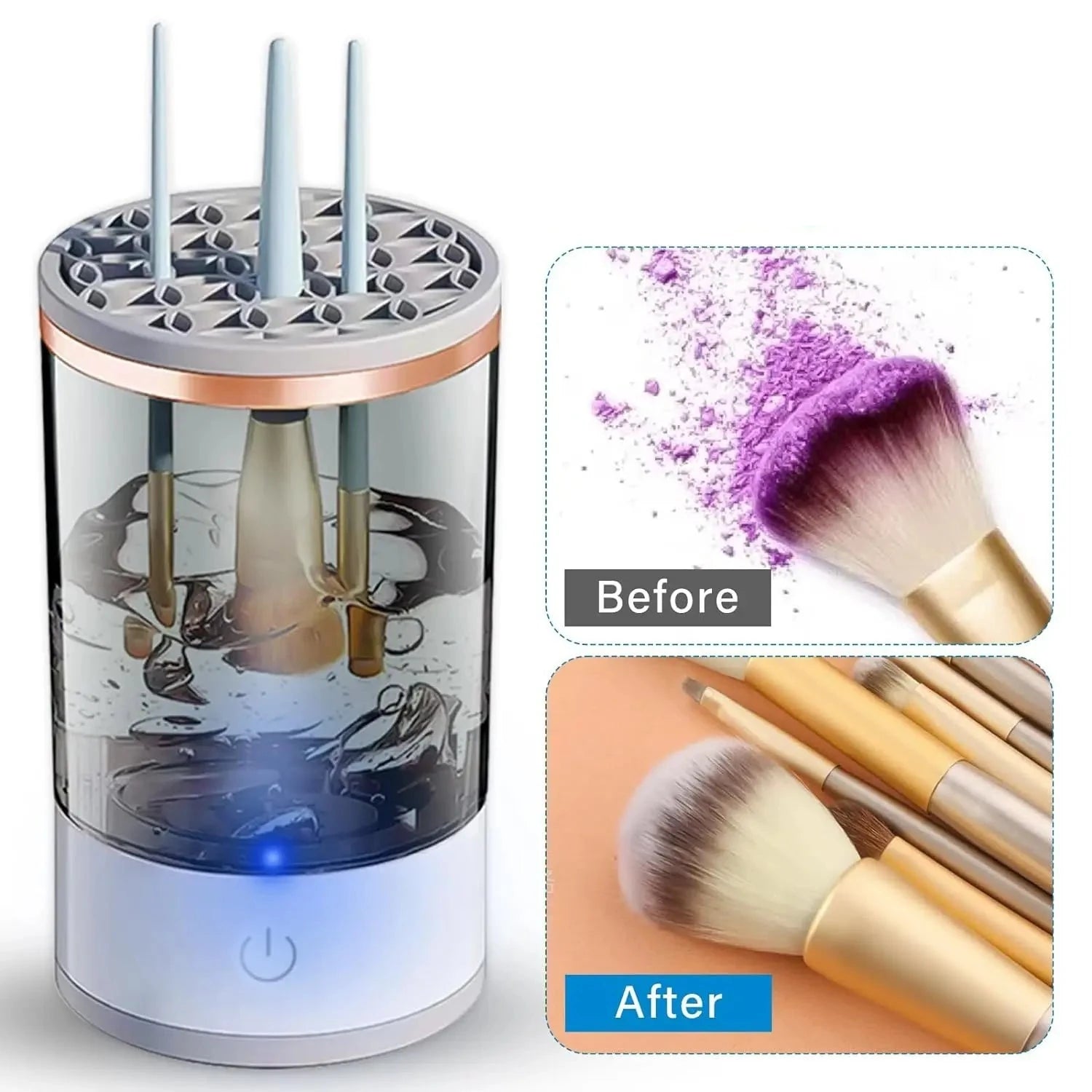 Sparkling Spin: Electric Makeup Brush Cleaner & Dryer