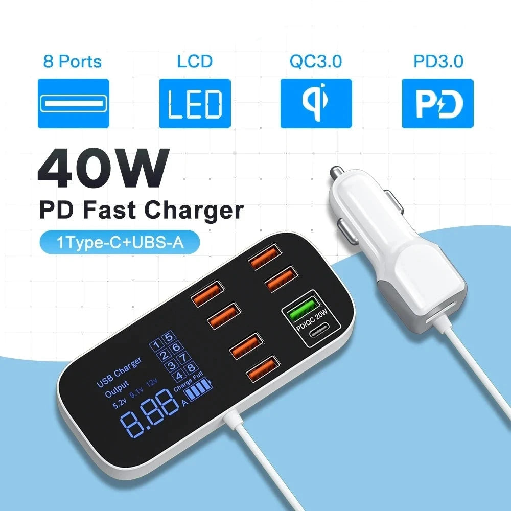 TurboCharge 8-Port USB-Autoladegerät