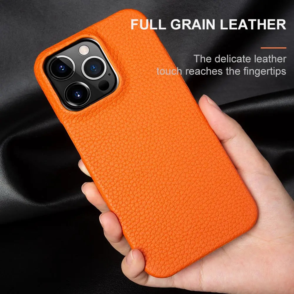 EleganceCraft iPhone 13/14/15 Pro Max Leather LuxeShield