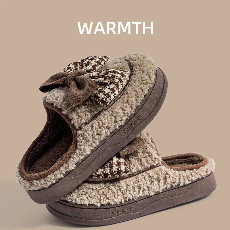 Winter ChicFluff Linen Slippers - Luxe Comfort for Women - VeridexMarket