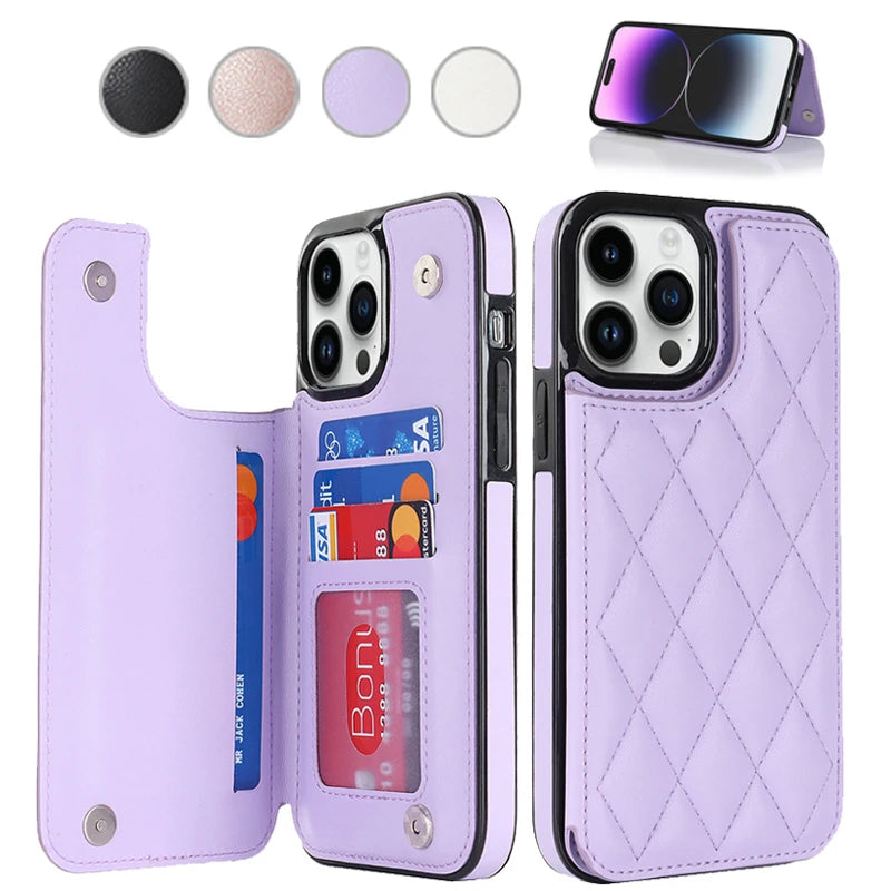 Magnetic RFID Blocking Wallet Case for iPhone 15 Pro Max