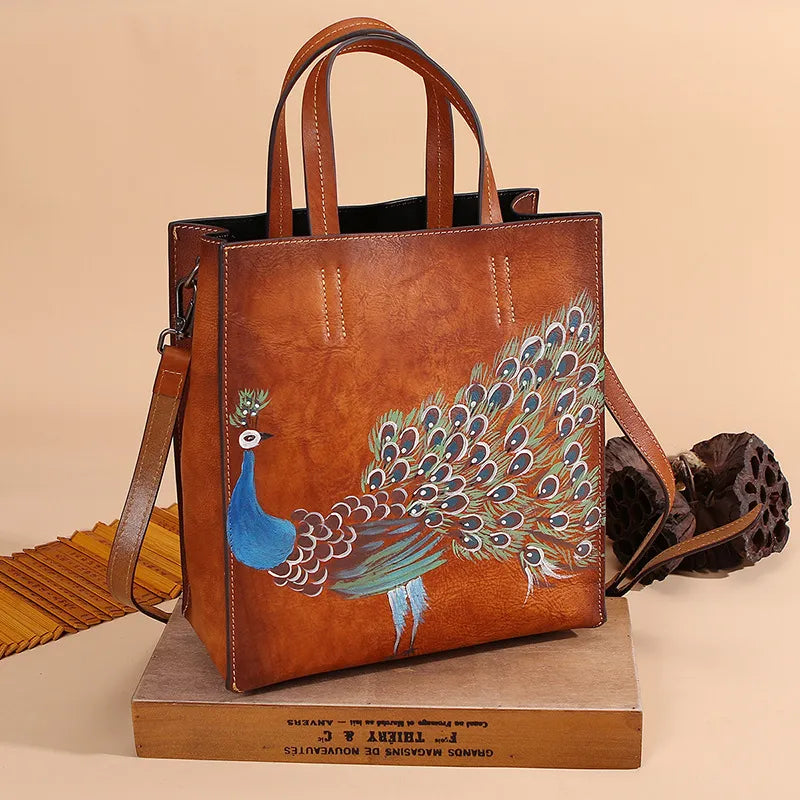 Vintage Chic: Genuine Leather Elegance Tote Bag