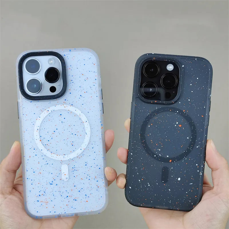 Magnetic Ink Dots MagSafe Armor Case for iPhone 13 14 15 Pro Max