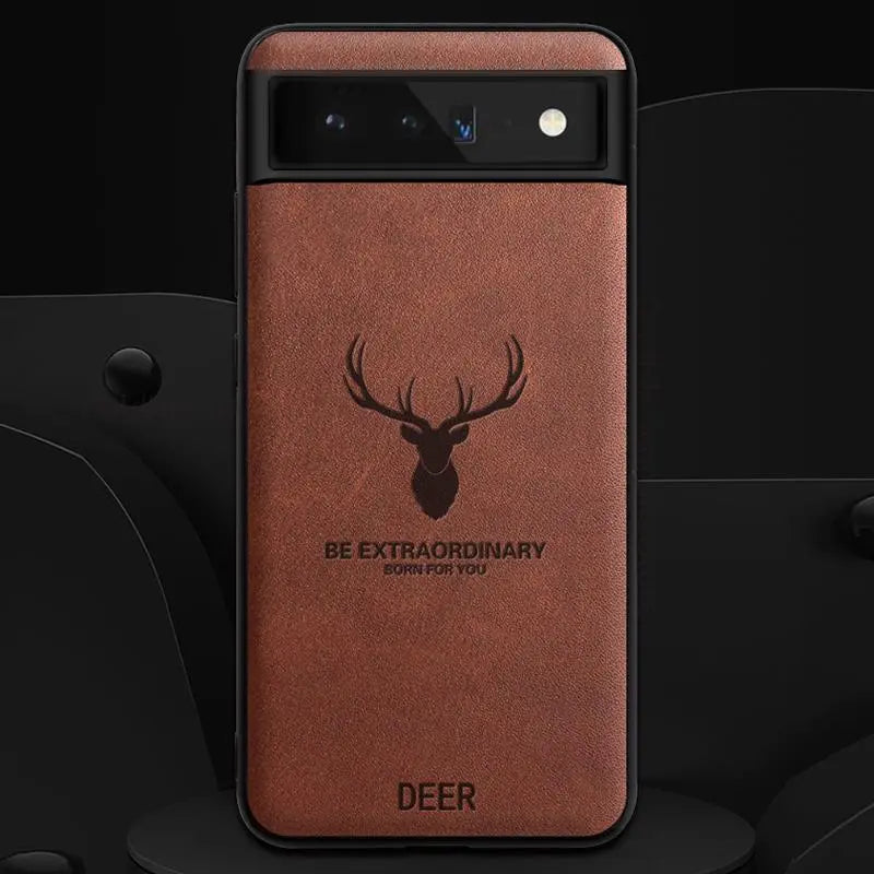 Vintage Elk Deer Head Leather Phone Case for Google Pixel