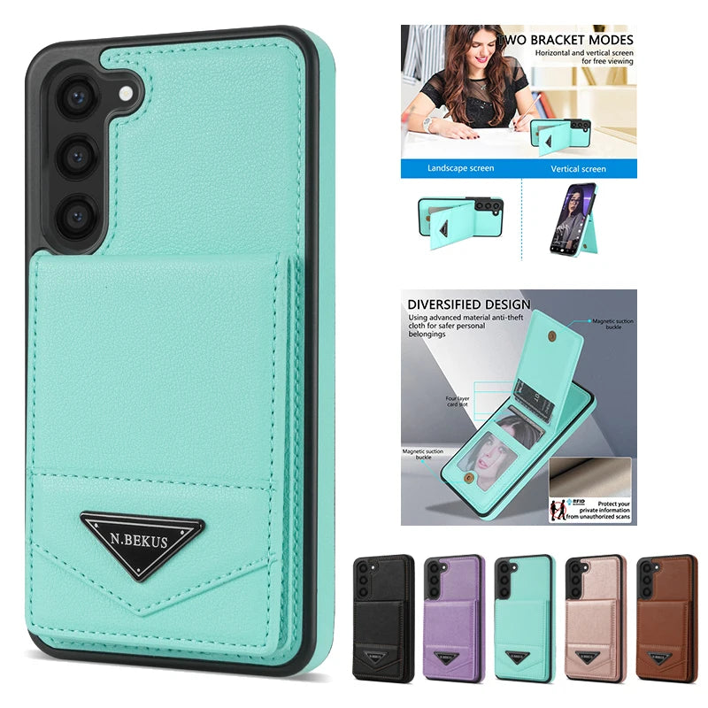 Galaxy A Series Wallet Anti-theft Leather Case
