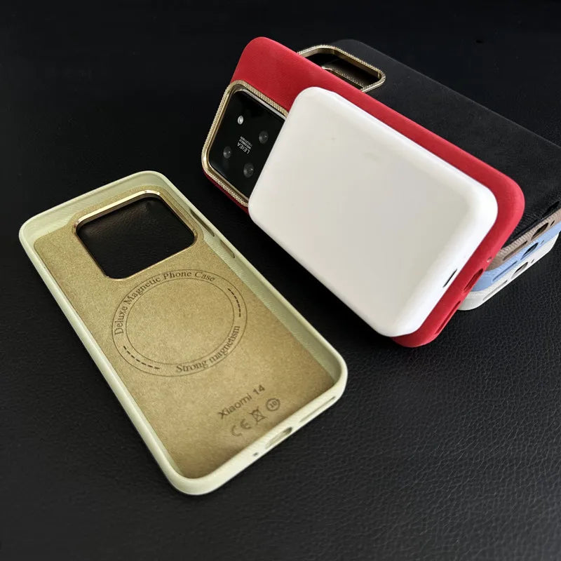 Xiaomi 13/14 Pro Shockproof Leather Case with MagSafe