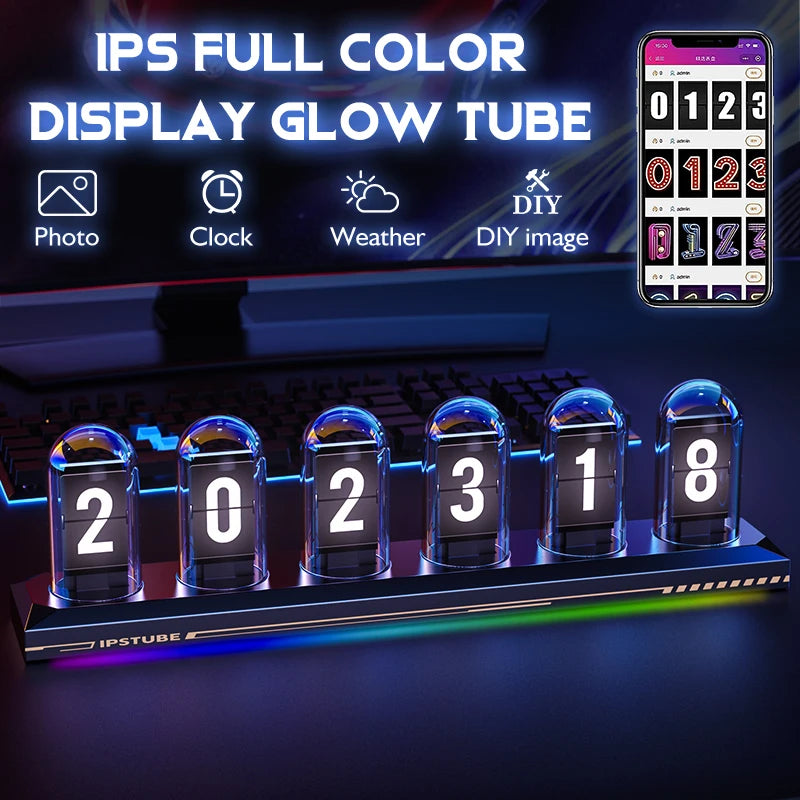 Retro RGB Glow Tube Clock