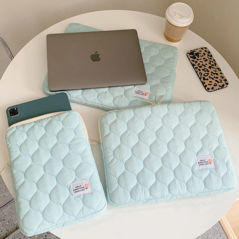 Chic Cotton Fabric Laptop Sleeve for MacBook and Tablets
