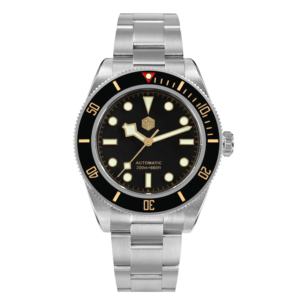 San Martin 40 mm NH35 Reloj de buceo para hombre 200 m resistente al agua bisel de zafiro SN0008C