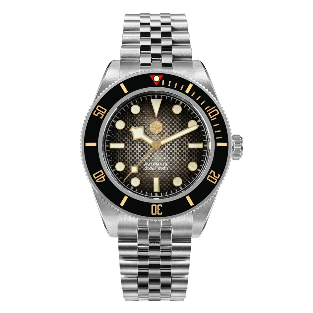 Reloj de buceo San Martin NH35 con esfera tipo gofre 3D de 40 mm