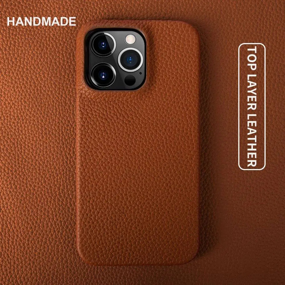 EleganceCraft iPhone 13/14/15 Pro Max Leather LuxeShield