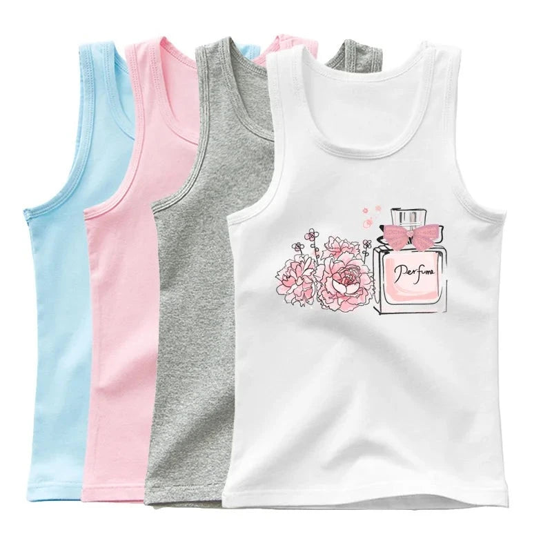 Camisetas geométricas sin mangas con estilo para niñas