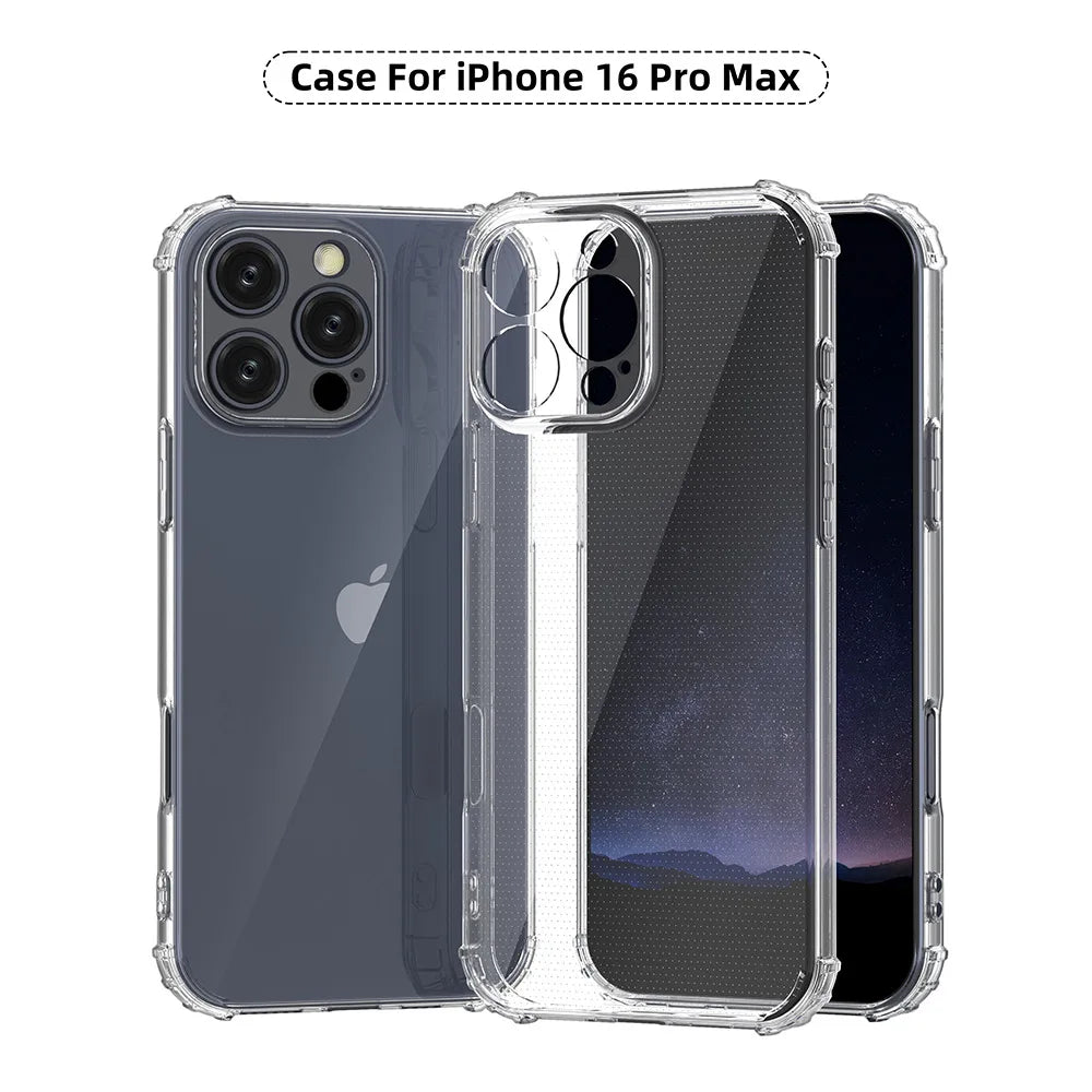 Air Cushion Shockproof Clear Case for iPhone 16 Pro/16 Plus/16 Pro Max