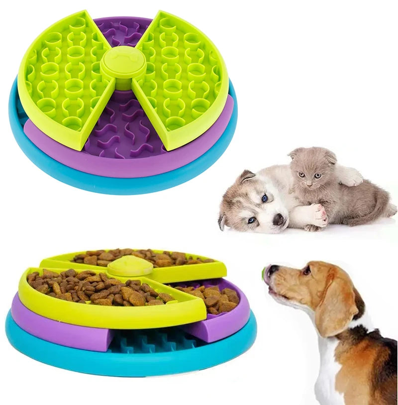 Spin Fun Slow Feeder Dog Bowl