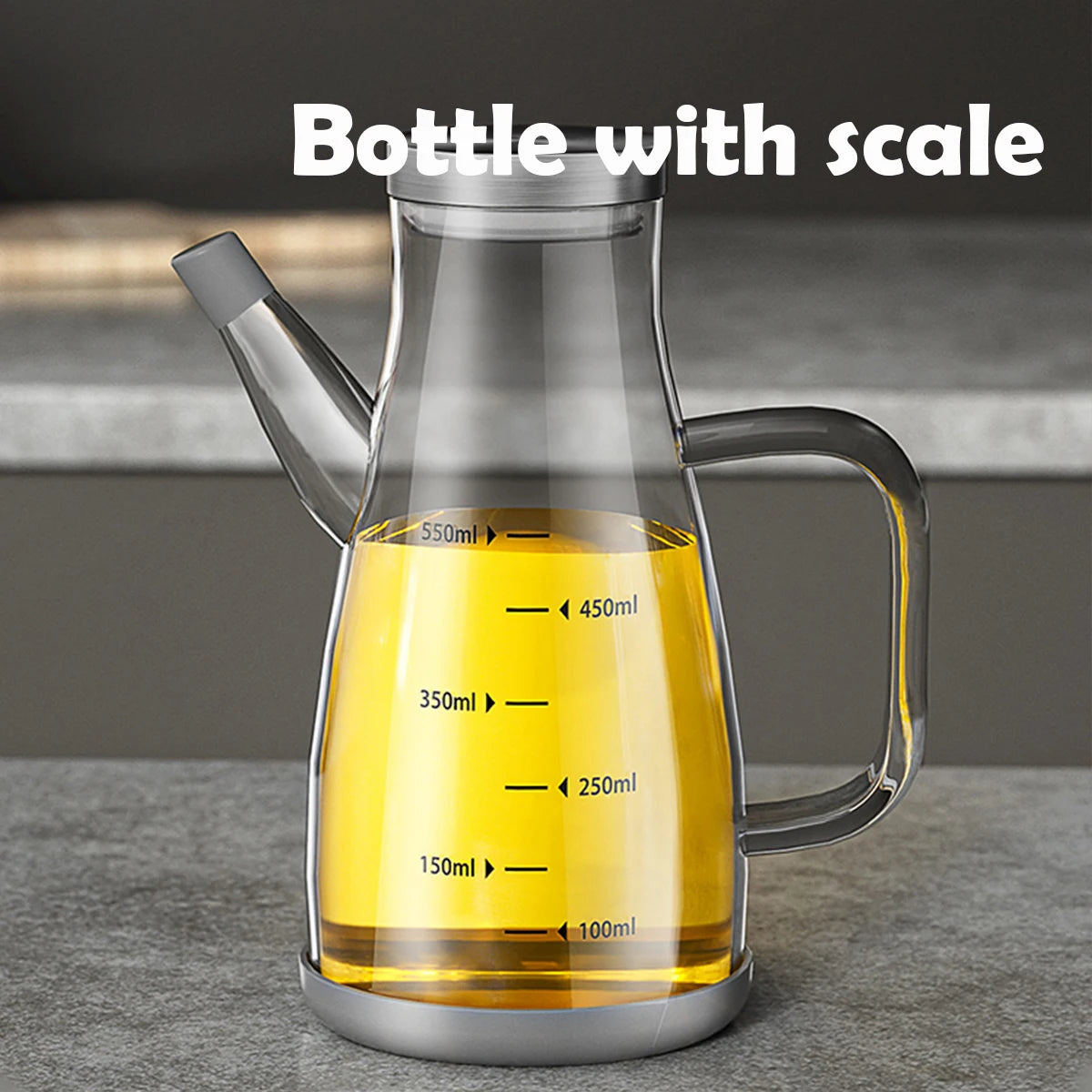 Premium Large-Capacity Glass Oil Pot with Measurement Scale