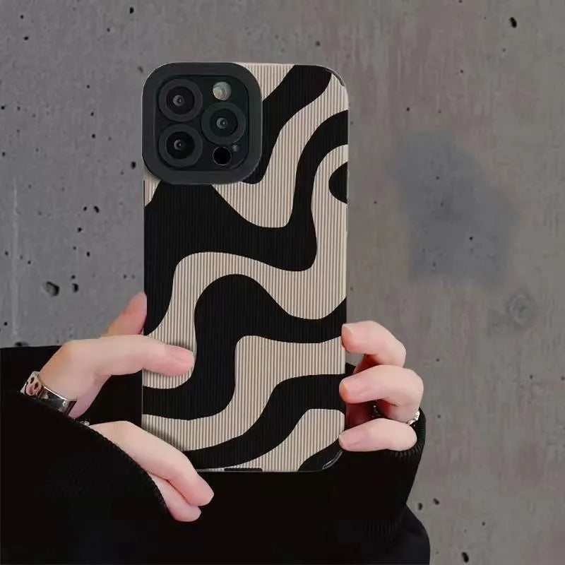 Elegancia de rayas de cebra Funda y vinilo para iPhone