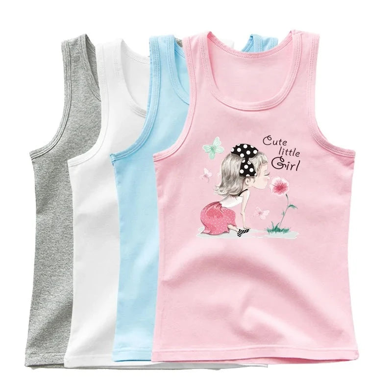 Camisetas geométricas sin mangas con estilo para niñas