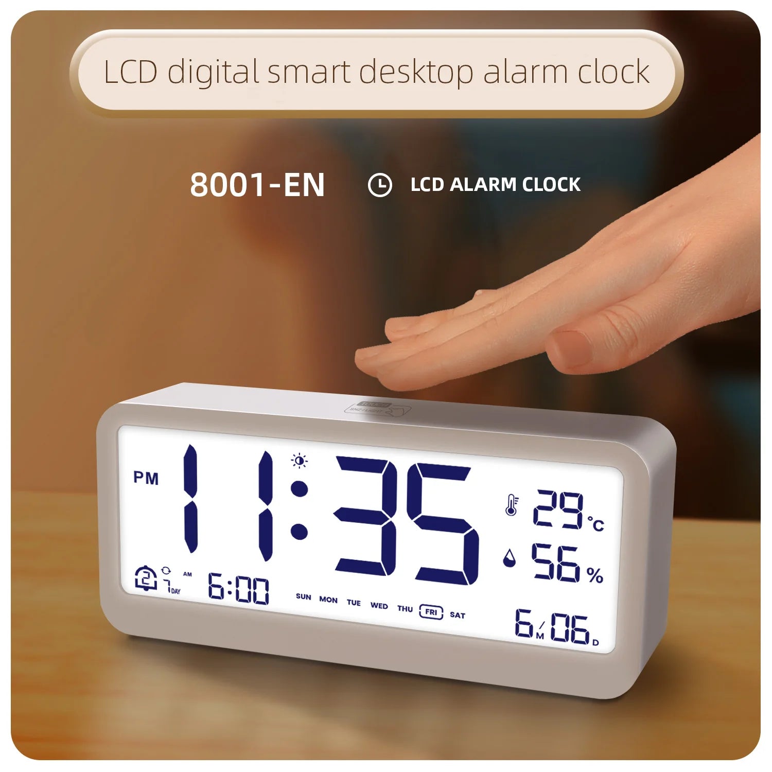 LUMINOVA Digital Alarm Clock - Modern Geometric Design