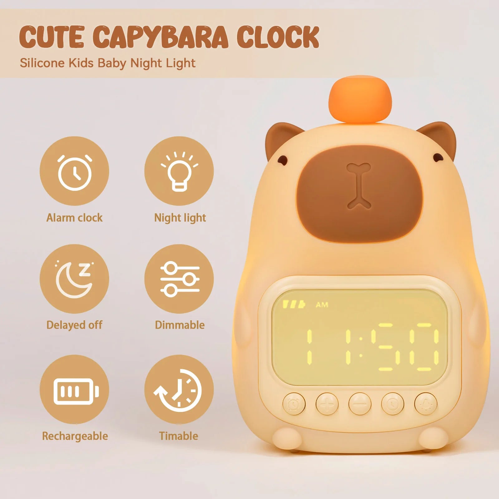Charming Touch Snooze LED Alarm Clock