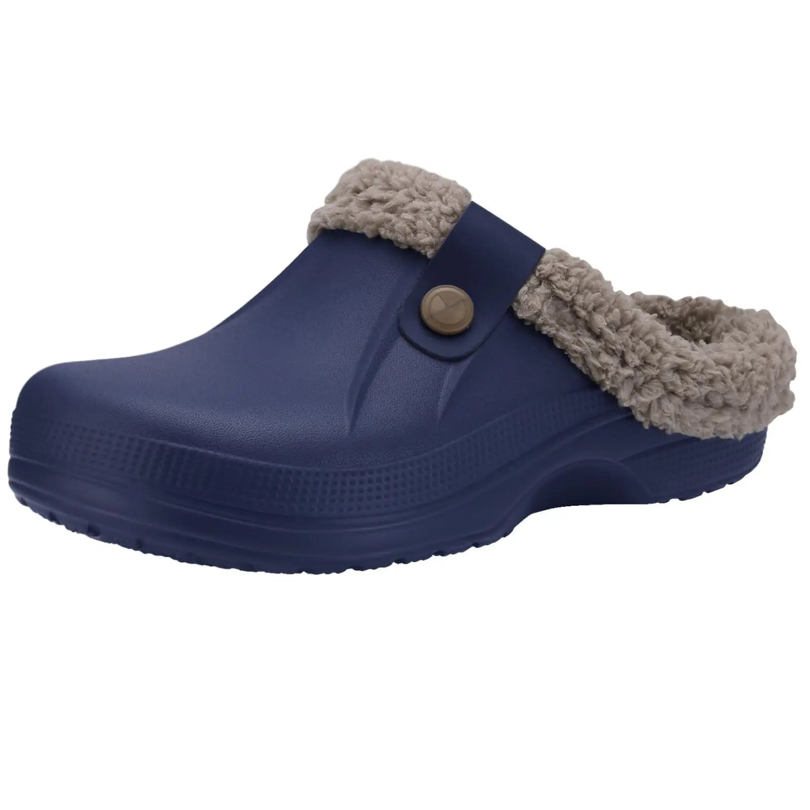 Men’s Waterproof Soft Fur Clogs – Anti-Skid Winter Slippers