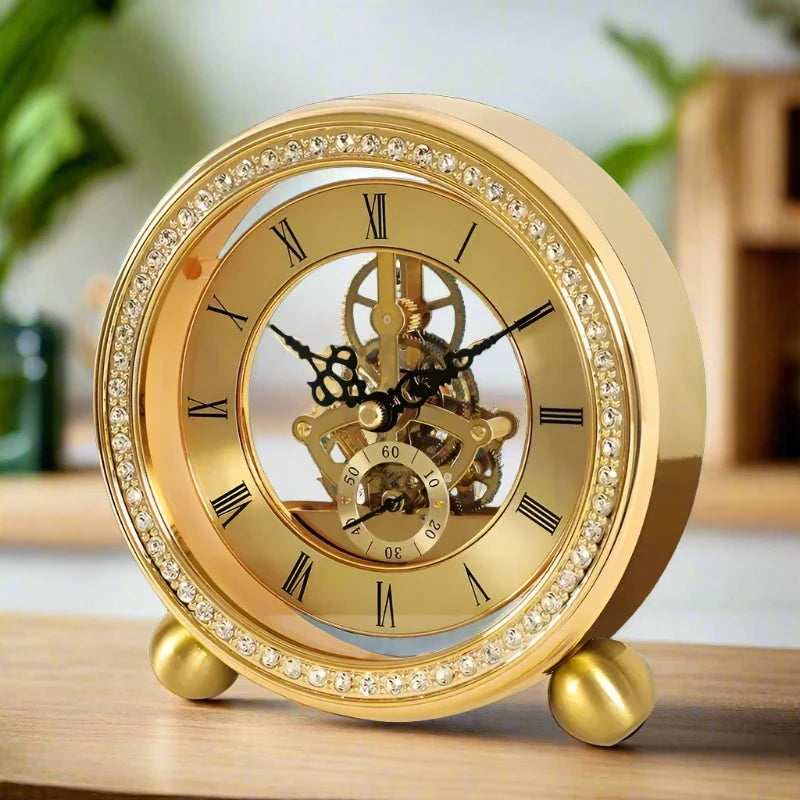Elegant Metal Table Clock with Silent Movement