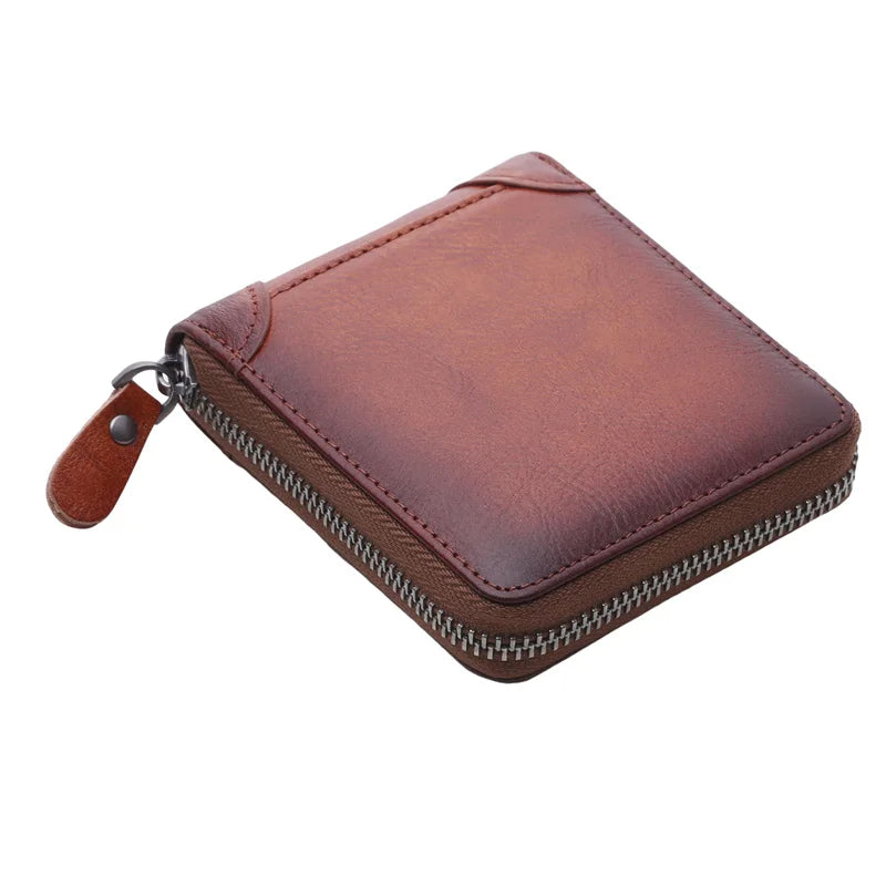 Anti-Theft RFID Leather Wallet with Airtag Slot