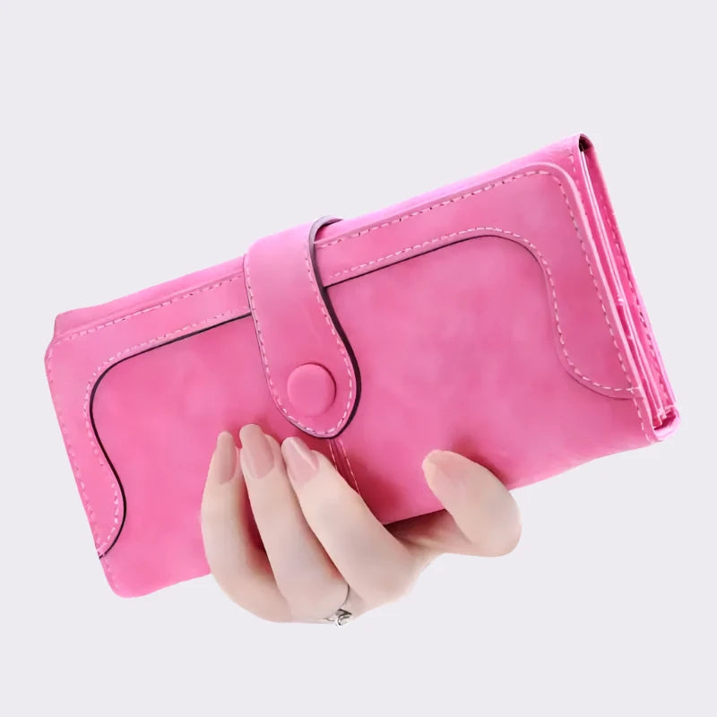 Classic Double Fold PU Leather Long Wallet