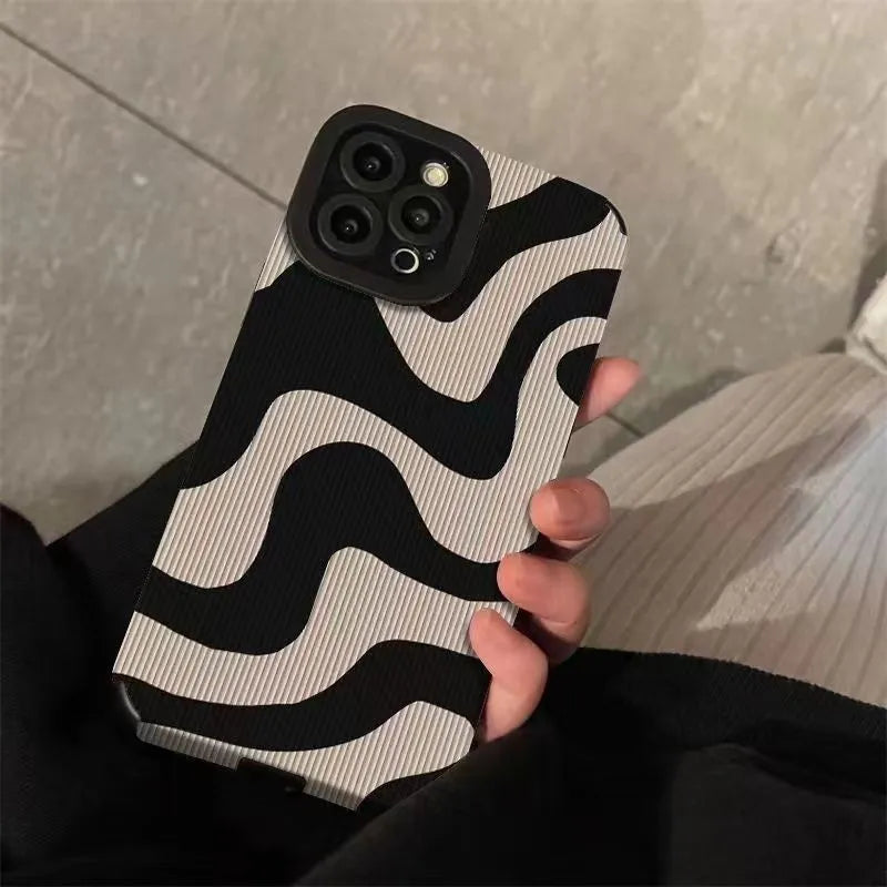 Elegancia de rayas de cebra Funda y vinilo para iPhone