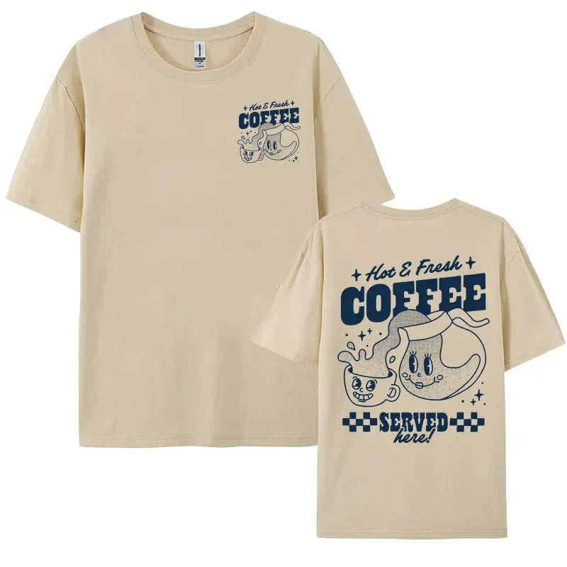 Cute Coffee Meme Graphic Tee - Fashionable Unisex Y2K T-Shirt
