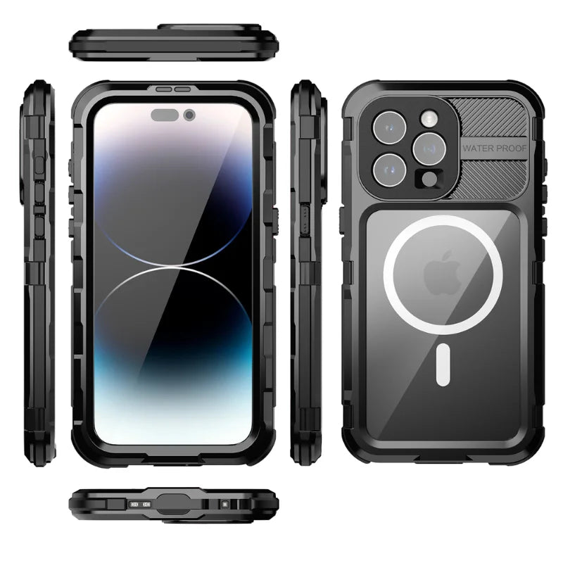 TitanGuard Pro - Metall-Telefonhülle mit Rundumschutz für iPhone 15 Pro Max und 15 Plus