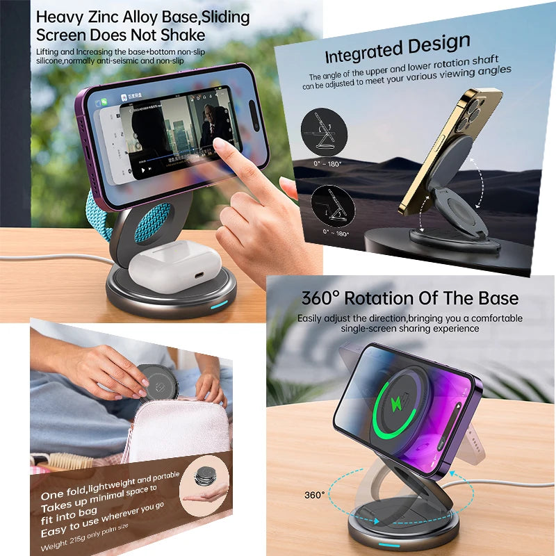 MagCharge 3-in-1 Foldable Wireless Charging Station