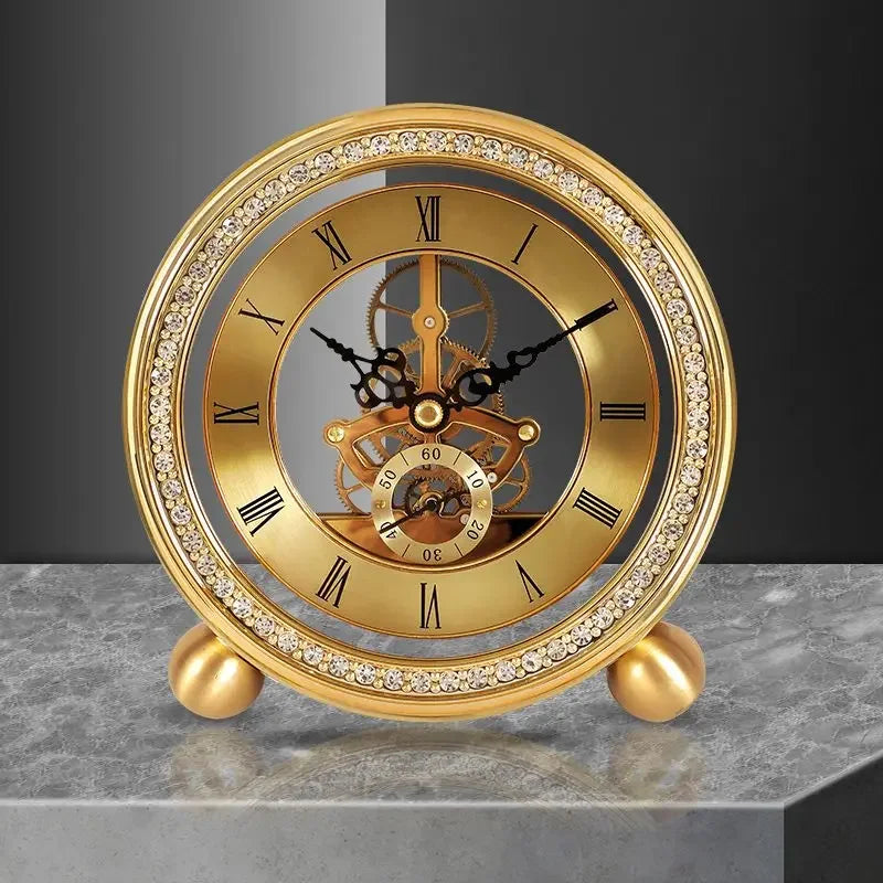 Elegant Metal Table Clock with Silent Movement