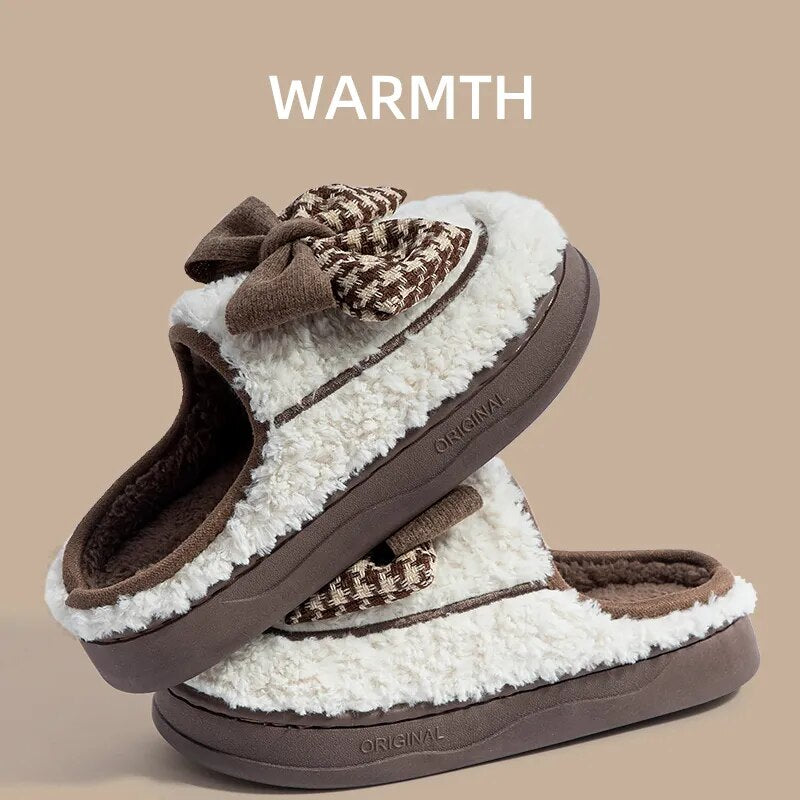 Winter ChicFluff Linen Slippers - Luxe Comfort for Women - VeridexMarket