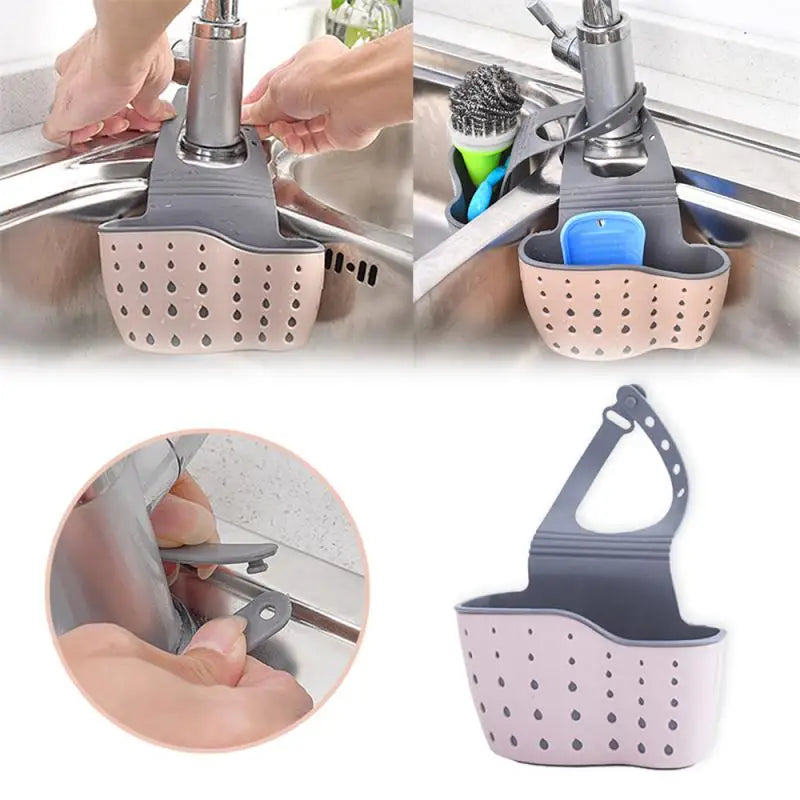 Multi-Functional Sink Sponge and Soap Holder Rack