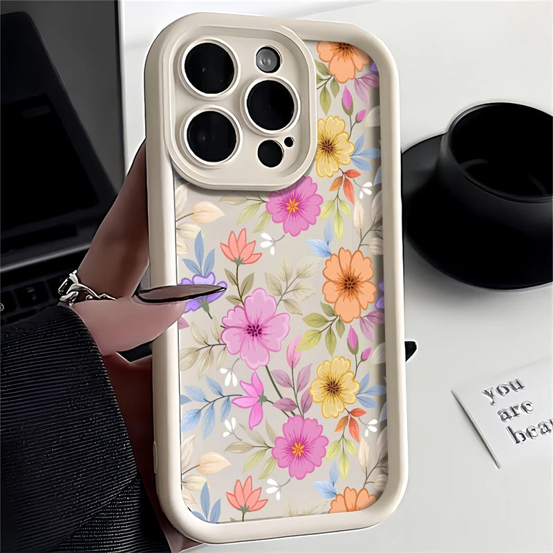 Cartoon & Floral Pattern OPPO Phone Cover