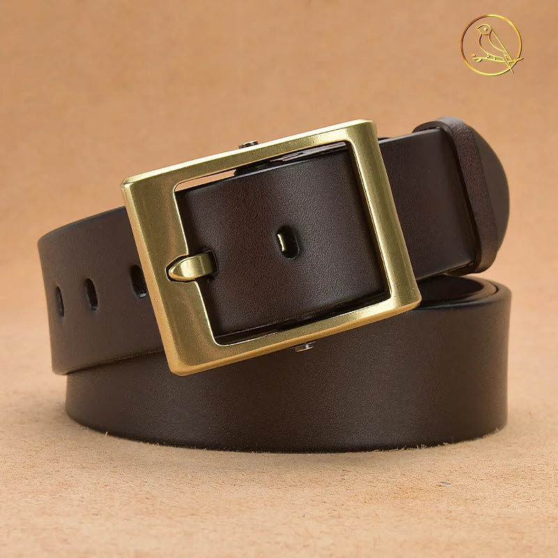 Men's Classic Cowhide Leather Belt - Japanese Buckle