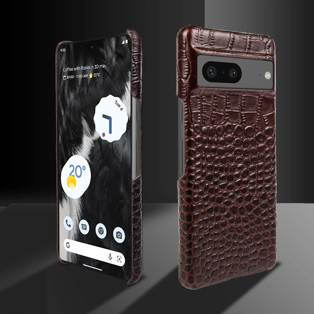 Crocodile Luxe Leather Case for Google Pixel Series