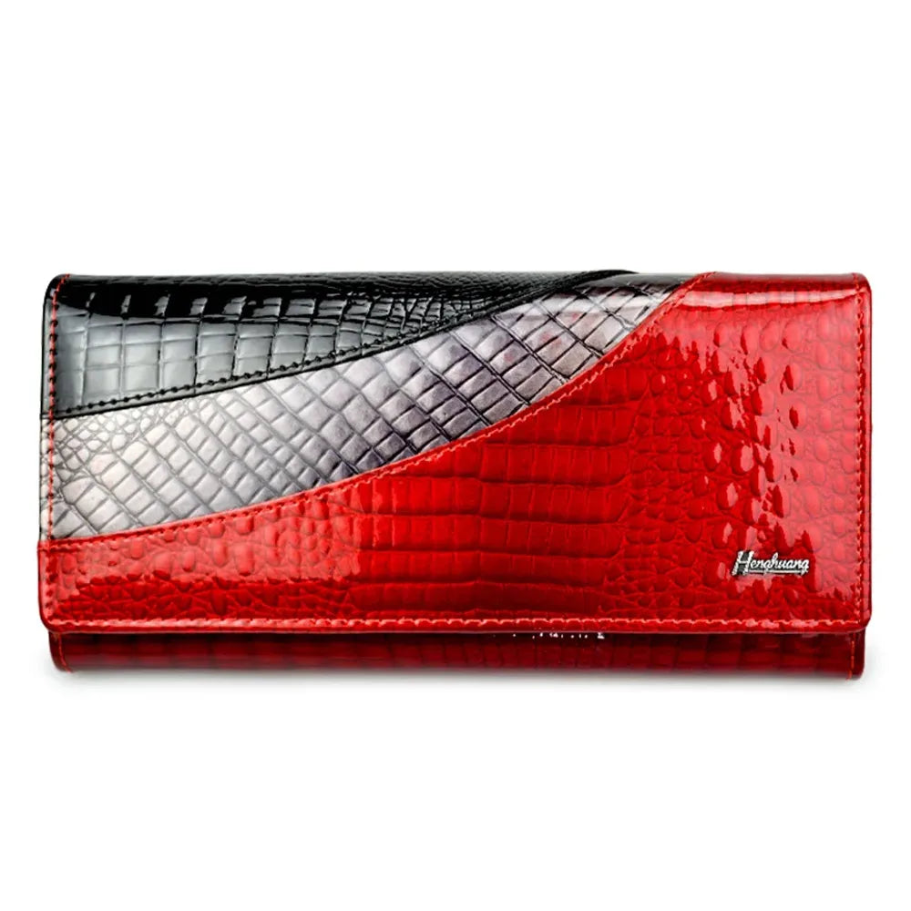 Luxury Alligator Embossed Leather Wallet for Women