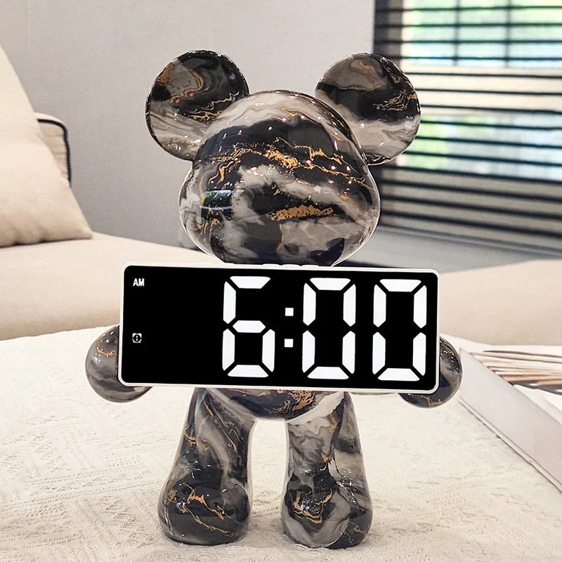 Cartoon Bear LED Digital Table Clock – Modern Aesthetic