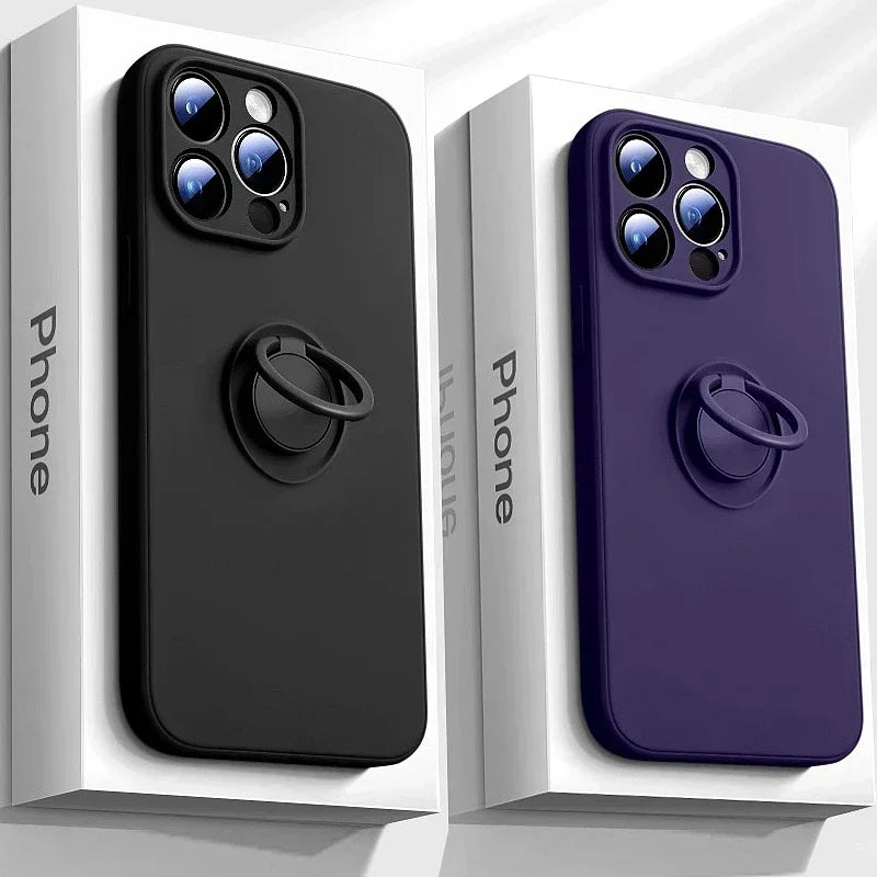 LuxSil RingGuard - Premium Liquid Silicone iPhone 7-11Series Case with Built-In Ring Holder