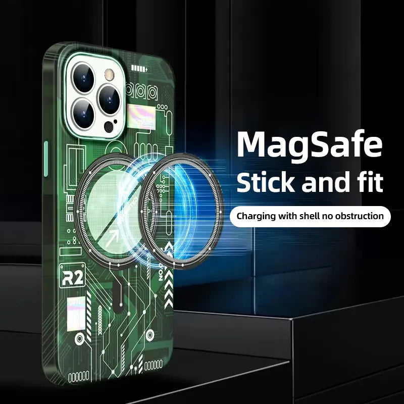 LuxeGlow Magnetic Marvel iPhone Case - Luminous Edition