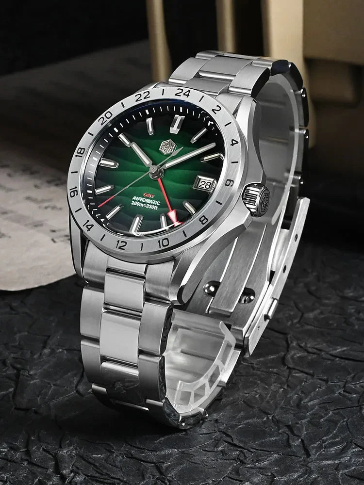 San Martin SN0129 GMT Automatic Dive Watch - Gradient Purple Dial