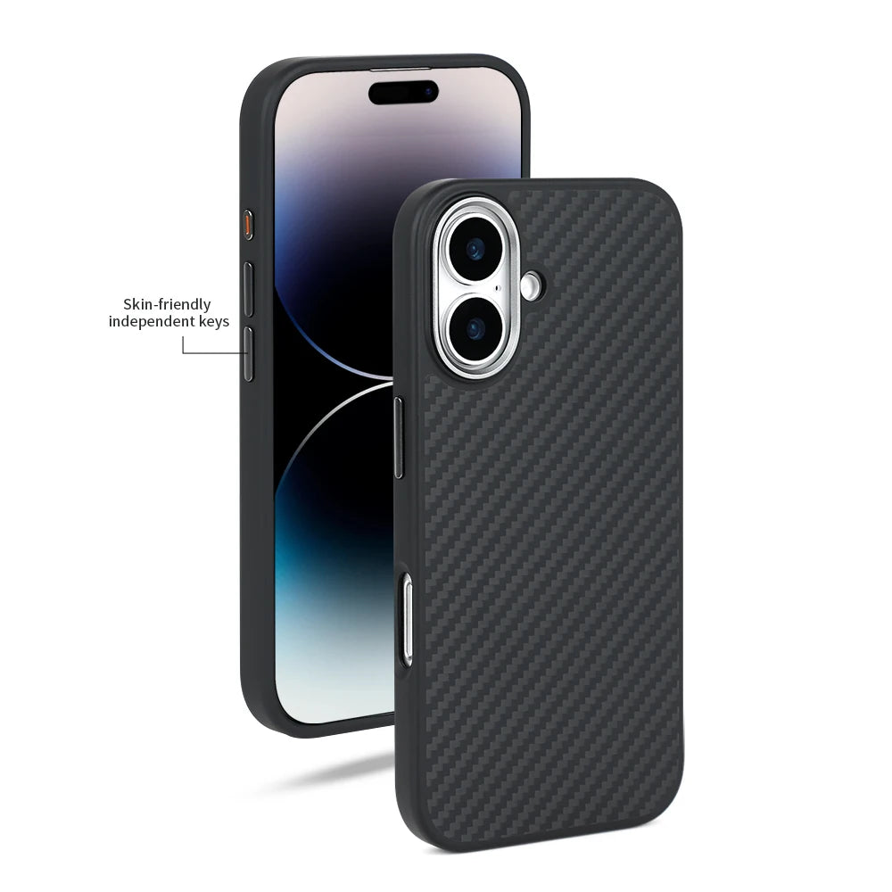 MagSafe Carbon Fiber Case for iPhone 16 Series – Ultra-Slim Aramid Fiber Protection