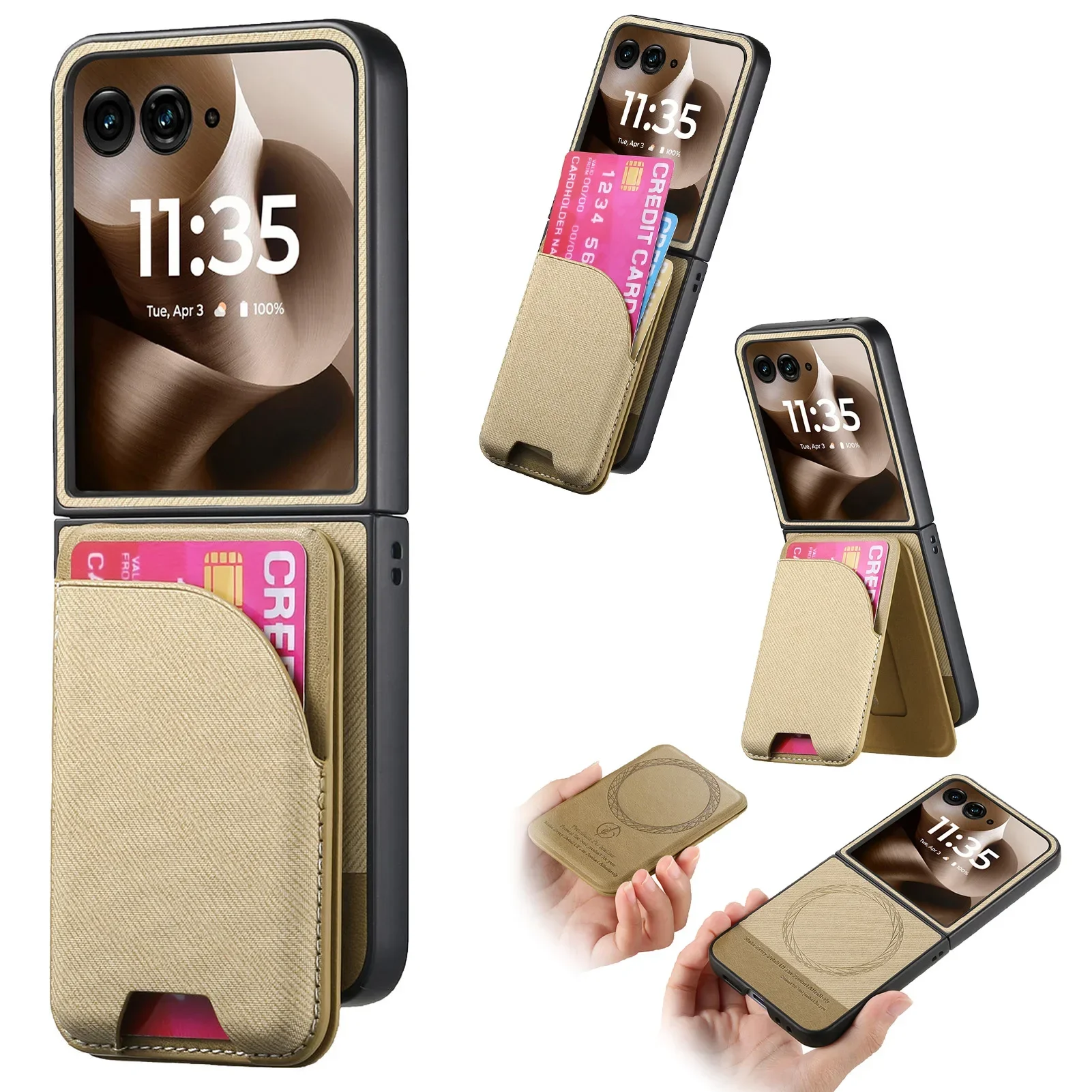 VeridexMarket Leather Wallet Case for Motorola Razr 60 50 40 Ultra 2