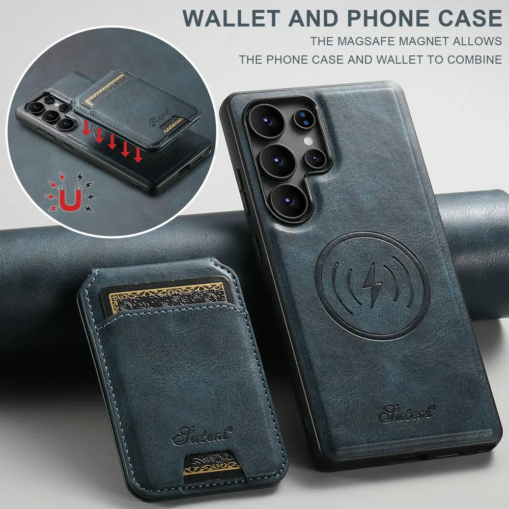 Detachable Magnetic Leather Wallet Case for Samsung Galaxy – 2-in-1 Card Holder · Shockproof · Wireless Charging Support 1